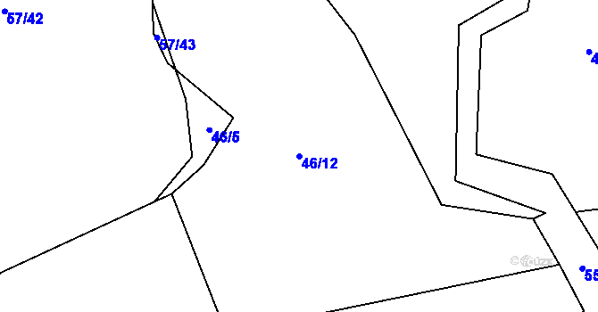 Parcela st. 46/12 v KÚ Horní Dvorce, Katastrální mapa