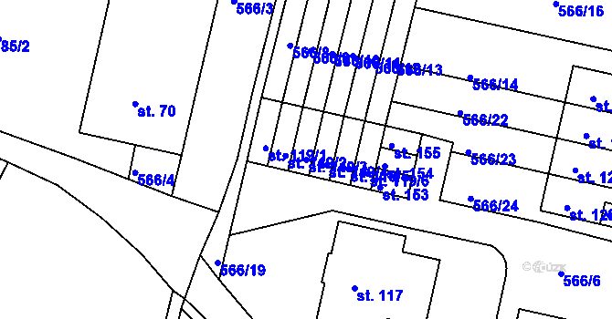 Parcela st. 119/3 v KÚ Zahrádky, Katastrální mapa