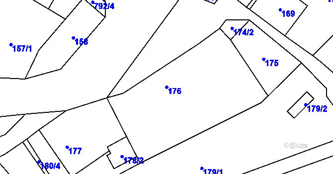 Parcela st. 176 v KÚ Zahrádky u České Lípy, Katastrální mapa