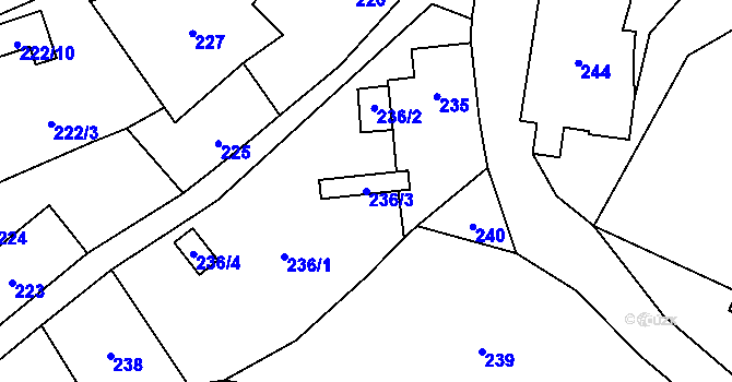 Parcela st. 236/3 v KÚ Zahrádky u České Lípy, Katastrální mapa