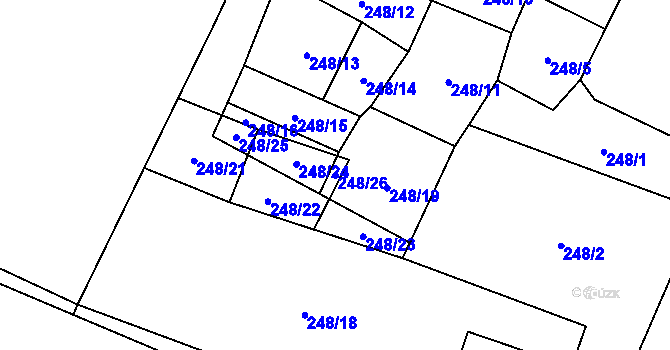 Parcela st. 248/26 v KÚ Zahrádky u České Lípy, Katastrální mapa