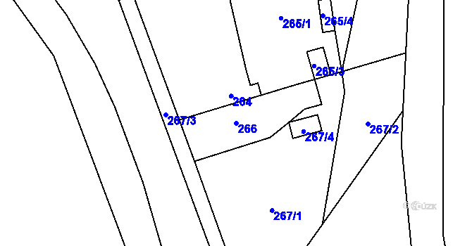 Parcela st. 266 v KÚ Zahrádky u České Lípy, Katastrální mapa