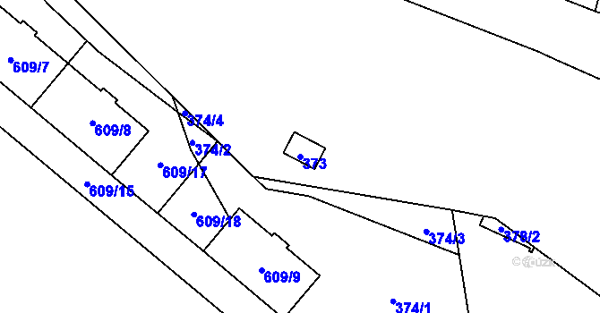 Parcela st. 373 v KÚ Zahrádky u České Lípy, Katastrální mapa