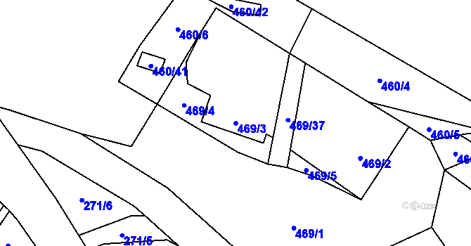 Parcela st. 469/3 v KÚ Zahrádky u České Lípy, Katastrální mapa