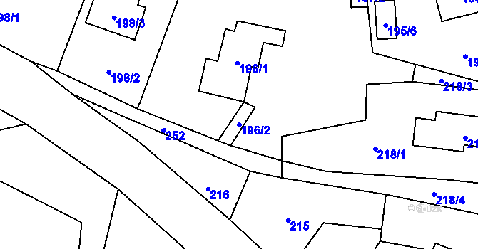 Parcela st. 196/2 v KÚ Zahrádky u České Lípy, Katastrální mapa