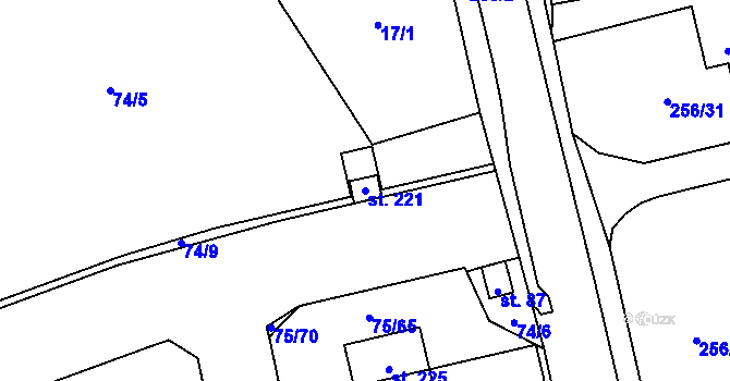 Parcela st. 221 v KÚ Záchlumí u Stříbra, Katastrální mapa