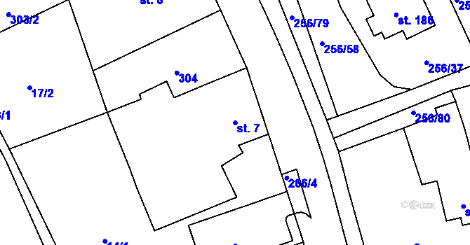 Parcela st. 7 v KÚ Záchlumí u Stříbra, Katastrální mapa