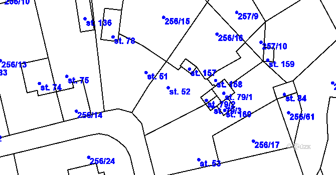 Parcela st. 52 v KÚ Záchlumí u Stříbra, Katastrální mapa
