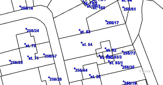 Parcela st. 54 v KÚ Záchlumí u Stříbra, Katastrální mapa