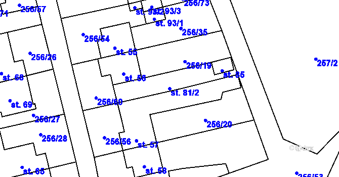 Parcela st. 81/2 v KÚ Záchlumí u Stříbra, Katastrální mapa