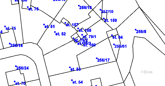 Parcela st. 160 v KÚ Záchlumí u Stříbra, Katastrální mapa