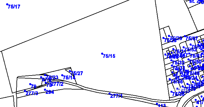 Parcela st. 75/15 v KÚ Záchlumí u Stříbra, Katastrální mapa