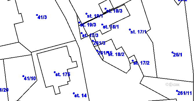 Parcela st. 261/15 v KÚ Záchlumí u Stříbra, Katastrální mapa