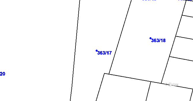 Parcela st. 363/17 v KÚ Zachotín, Katastrální mapa