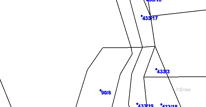 Parcela st. 90/7 v KÚ Vysočany u Nového Bydžova, Katastrální mapa
