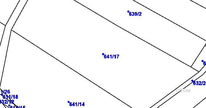 Parcela st. 641/17 v KÚ Zachrašťany, Katastrální mapa