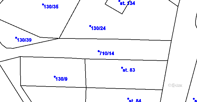 Parcela st. 710/14 v KÚ Zachrašťany, Katastrální mapa