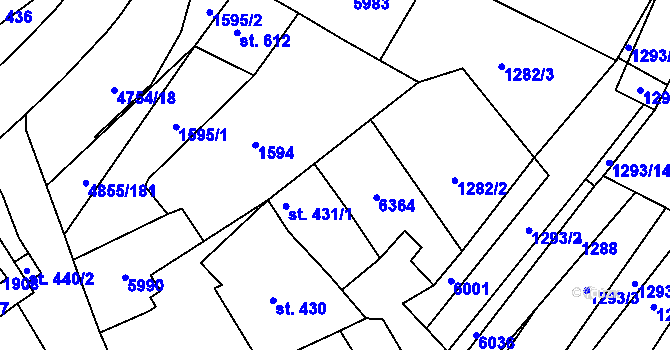 Parcela st. 431/2 v KÚ Zaječí, Katastrální mapa