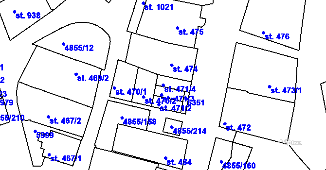 Parcela st. 471/4 v KÚ Zaječí, Katastrální mapa