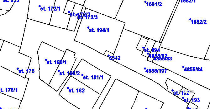Parcela st. 583 v KÚ Zaječí, Katastrální mapa