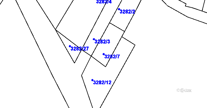 Parcela st. 3282/7 v KÚ Zaječí, Katastrální mapa
