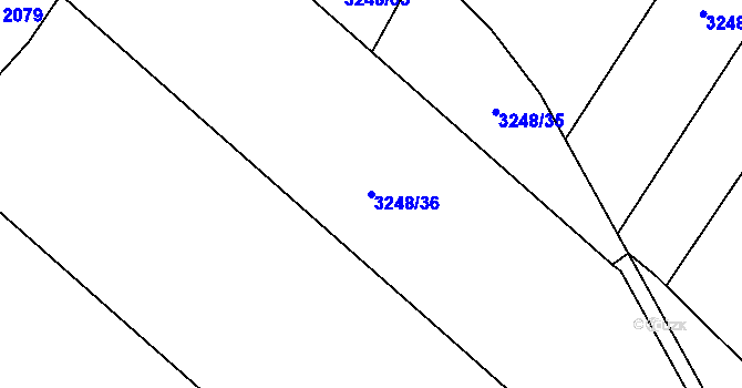 Parcela st. 3248/36 v KÚ Zaječí, Katastrální mapa