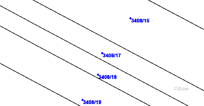 Parcela st. 3408/17 v KÚ Zaječí, Katastrální mapa