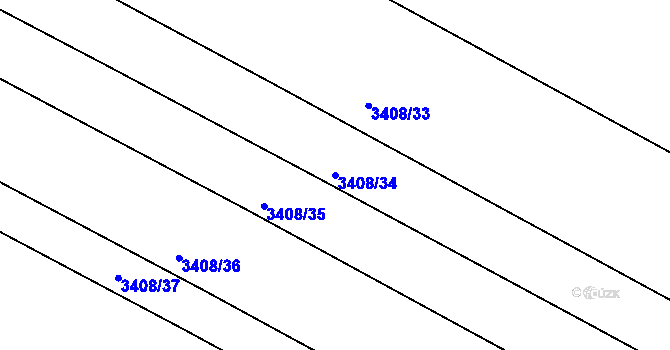 Parcela st. 3408/34 v KÚ Zaječí, Katastrální mapa