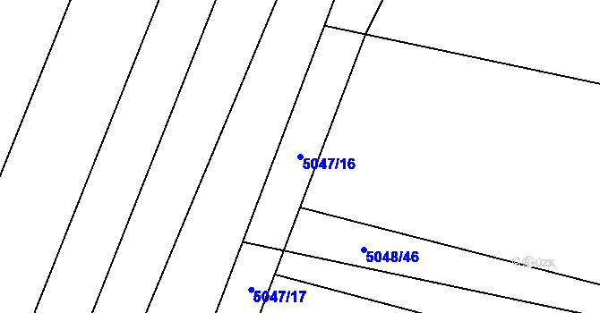 Parcela st. 5047/16 v KÚ Zaječí, Katastrální mapa