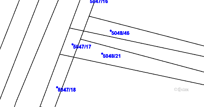 Parcela st. 5048/21 v KÚ Zaječí, Katastrální mapa