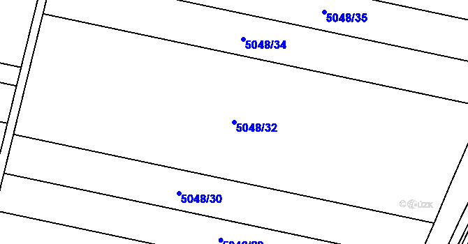 Parcela st. 5048/32 v KÚ Zaječí, Katastrální mapa
