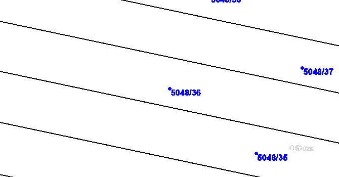 Parcela st. 5048/36 v KÚ Zaječí, Katastrální mapa