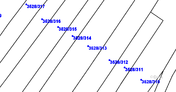Parcela st. 3528/313 v KÚ Zaječí, Katastrální mapa