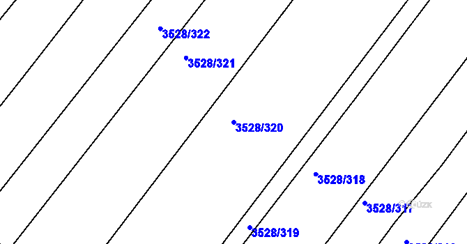 Parcela st. 3528/320 v KÚ Zaječí, Katastrální mapa