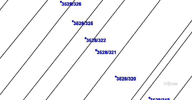 Parcela st. 3528/321 v KÚ Zaječí, Katastrální mapa