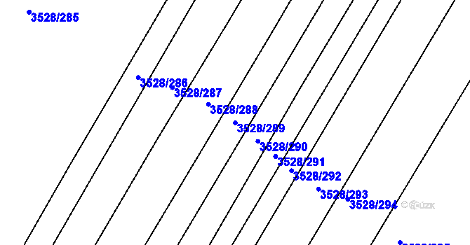 Parcela st. 3528/289 v KÚ Zaječí, Katastrální mapa