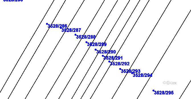Parcela st. 3528/290 v KÚ Zaječí, Katastrální mapa