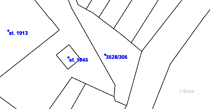 Parcela st. 3528/306 v KÚ Zaječí, Katastrální mapa