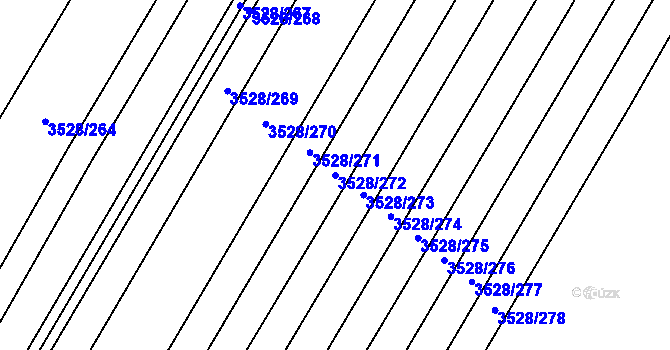 Parcela st. 3528/272 v KÚ Zaječí, Katastrální mapa