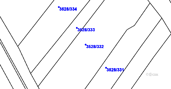 Parcela st. 3528/332 v KÚ Zaječí, Katastrální mapa
