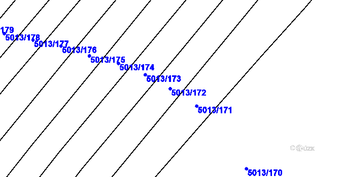 Parcela st. 5013/172 v KÚ Zaječí, Katastrální mapa
