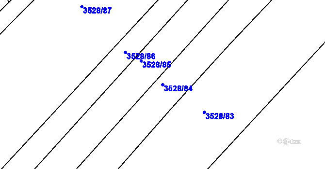 Parcela st. 3528/84 v KÚ Zaječí, Katastrální mapa