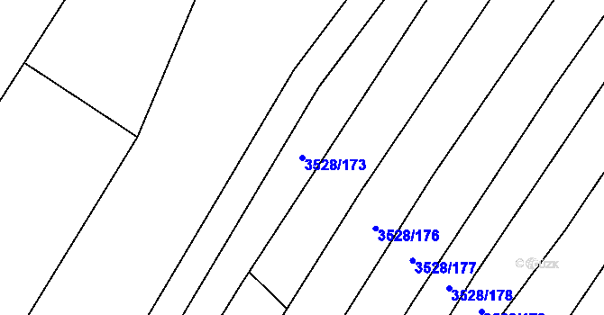 Parcela st. 3528/173 v KÚ Zaječí, Katastrální mapa