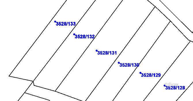 Parcela st. 3528/131 v KÚ Zaječí, Katastrální mapa