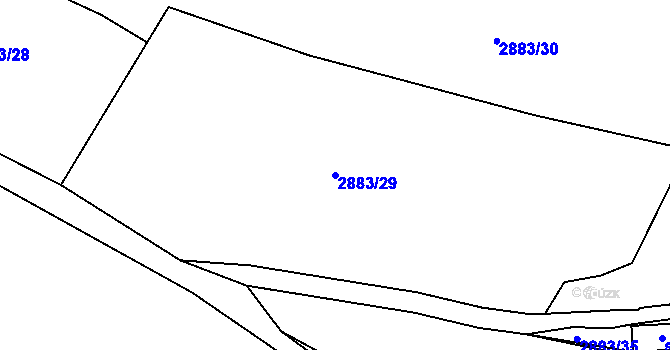Parcela st. 2883/29 v KÚ Zaječí, Katastrální mapa