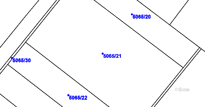 Parcela st. 5065/21 v KÚ Zaječí, Katastrální mapa