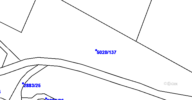 Parcela st. 5020/137 v KÚ Zaječí, Katastrální mapa