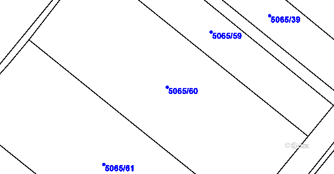Parcela st. 5065/60 v KÚ Zaječí, Katastrální mapa