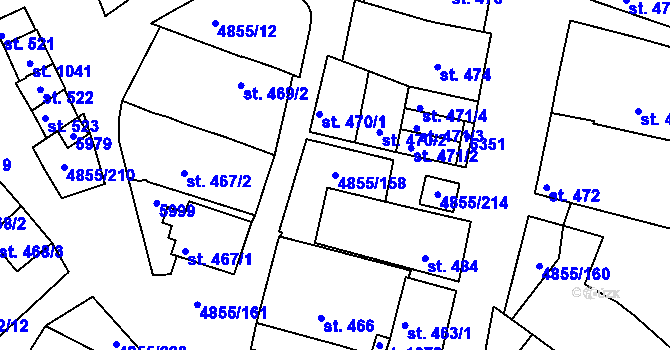 Parcela st. 4855/158 v KÚ Zaječí, Katastrální mapa