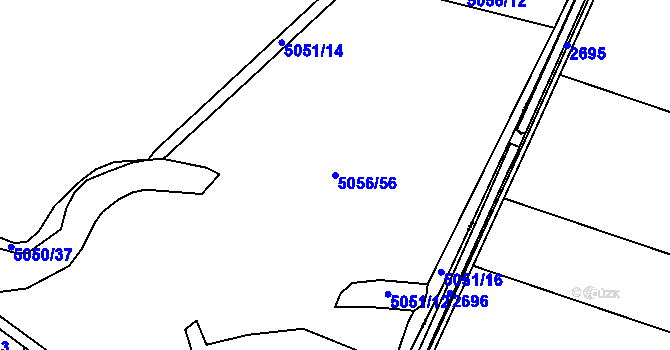 Parcela st. 5056/56 v KÚ Zaječí, Katastrální mapa